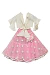 Buy_Fayon Kids_Pink Cotton, Net, Silk Embroidery Baby Lehenga Set _at_Aza_Fashions