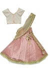 Fayon Kids_White Chanderi, Cotton, Silk Sequins Lehenga Set _Online_at_Aza_Fashions