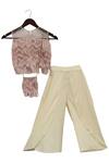 Fayon Kids_Beige Palazzo Pants With Fringe Top For Girls_Online_at_Aza_Fashions