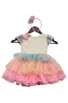 Buy Fayon Kids Multi Color Organza, Silk Pearls, Bows Frill Dress at Aza Fashions Buy_Fayon Kids_Multi Color Organza, Silk Pearls, Bows Frill Dress _at_Aza_Fashions