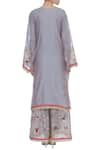 Shop_Abhi Singh_Grey Chanderi Silk Kurta Palazzo Set  _at_Aza_Fashions