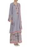 Abhi Singh_Grey Chanderi Silk Kurta Palazzo Set  _Online_at_Aza_Fashions