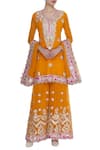 Buy_Abhi Singh_Yellow Chanderi Silk Kurta Sharara Set  _at_Aza_Fashions
