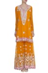 Shop_Abhi Singh_Yellow Chanderi Silk Kurta Sharara Set  _Online_at_Aza_Fashions