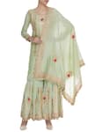 Buy_Abhi Singh_Green Chanderi Silk Kurta Sharara Set  _at_Aza_Fashions