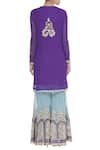 Shop_Abhi Singh_Purple Embroidered Kurta Sharara Set  _at_Aza_Fashions