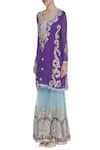 Buy_Abhi Singh_Purple Embroidered Kurta Sharara Set  _Online_at_Aza_Fashions