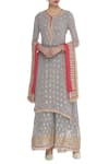 Buy_Abhi Singh_Grey Embroidered Kurta Palazzo Set  _at_Aza_Fashions