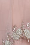 Mani Bhatia_Pink Jumpsuit Sweetheart Cape High Neck With Asymmetric Embroidered _at_Aza_Fashions