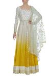 Buy_Priyanka Jain_Yellow Ombre Back Cut Out Anarkali Set _at_Aza_Fashions