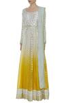 Priyanka Jain_Yellow Ombre Back Cut Out Anarkali Set _Online_at_Aza_Fashions