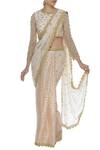 Priyanka Jain_Peach Embroidered Saree With Blouse _Online_at_Aza_Fashions