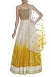 Buy_Priyanka Jain_Yellow Ombre Embroidered Lehenga Set _at_Aza_Fashions