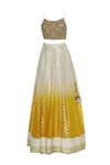 Buy_Priyanka Jain_Yellow Ombre Embroidered Lehenga Set _Online_at_Aza_Fashions