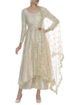 Buy_Priyanka Jain_Ivory Mirror Embroidered Palazzo Kurta Set _at_Aza_Fashions