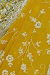 Priyanka Jain_Yellow Georgette And Dupion Embroidered Sequin Scoop Blouse With Ombre Saree _at_Aza_Fashions