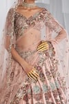 Buy_Dolly J_Pink Silk, Chiffon Sequins Primrose Raw Embroidered Bridal Lehenga Set _Online_at_Aza_Fashions