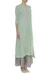 Manasi Sengupta_Green Silk Chanderi Embroidered Gota Kurta Palazzo Set With Dupatta  _Online_at_Aza_Fashions