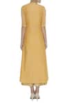Shop_Manasi Sengupta_Yellow Silk Chanderi Embroidered Sequin Kurta With Palazzo Pants  _at_Aza_Fashions