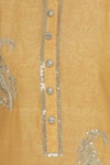 Manasi Sengupta_Yellow Silk Chanderi Embroidered Sequin Kurta With Palazzo Pants  _at_Aza_Fashions