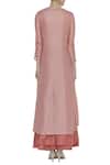 Shop_Manasi Sengupta_Pink Silk Chanderi Embroidered Round Thread Palazzo Kurta Set  _at_Aza_Fashions