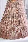 Dolly J_Pink Silk, Net Sequins, Zari, Embroidery Asymmetric Lillian Bridal Lehenga Set _Online_at_Aza_Fashions