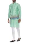Buy_Manish Nagdeo_Off White Cotton Printed Abstract Nehru Jacket With Kurta And Pyjama _at_Aza_Fashions