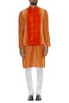 Buy_Manish Nagdeo_Off White Silk Vertical Panel Nehru Jacket With Kurta And Pyjama _Online_at_Aza_Fashions