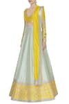 Blue Lotus Design_Yellow Embroidered Lehenga With Blouse And Dupatta_Online_at_Aza_Fashions