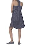 Shop_THREE_Grey Sleeveless Polka Dot Short Dress_at_Aza_Fashions