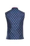 Shop_Siddhartha Bansal_Blue Multi Colored Printed Nehru Jacket_Online_at_Aza_Fashions