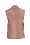 Shop_Nautanky_Orange Cotton Striped Bundi  _Online_at_Aza_Fashions