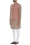 Buy_Nautanky_White Cotton Embellished Thread Striped Bundi With Polka Dot Kurta And Churidar _Online_at_Aza_Fashions