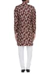 Shop_Nautanky_Red Printed Sherwani With Churidar_at_Aza_Fashions