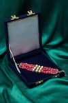 Just Shradhas_Gold Plated Crystals Polki Beaded Layered Bracelet _Online_at_Aza_Fashions