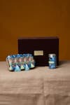 Puneet Gupta_Blue Tassels Jewel Print Clutch And Pocket Square Gift Box _Online_at_Aza_Fashions