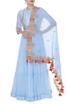 Buy_Pallavi Jaipur_Blue Embroidered Kurta Set_at_Aza_Fashions