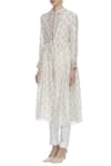 Virtuoso by Mekha and Anurag_White Cotton Silk Embroidered Block Print Tunic Jacket With Kurta  _Online_at_Aza_Fashions