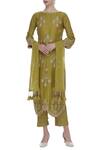 Buy_Rar Studio_Green Chanderi Handloom Kurta Set_at_Aza_Fashions