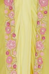 Kresha Lulla_Yellow Embroidered Jacket And Draped Skirt Set_at_Aza_Fashions