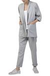 Buy_Three_Grey Blazer Jacket With Front Pockets_at_Aza_Fashions