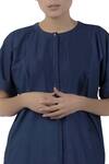 Buy_THREE_Blue Cotton Round High Low Tunic With Back Detail _Online_at_Aza_Fashions