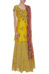 Samatvam by Anjali Bhaskar_Yellow Viscose Georgette Sequuin Embroidered And Bead Kurta Lehenga Set  _Online_at_Aza_Fashions