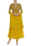 Buy Samatvam By Anjali Bhaskar Yellow Viscose Georgette, Lycra Net Cut Dana Mirror And Embroidered Anarkali Set at Aza Fashions Buy_Samatvam By Anjali Bhaskar_Yellow Viscose Georgette, Lycra Net Cut Dana Mirror And Embroidered Anarkali Set _at_Aza_Fashions