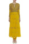 Shop Samatvam By Anjali Bhaskar Yellow Viscose Georgette, Lycra Net Cut Dana Mirror And Embroidered Anarkali Set Online at Aza Fashions Shop_Samatvam By Anjali Bhaskar_Yellow Viscose Georgette, Lycra Net Cut Dana Mirror And Embroidered Anarkali Set _Online_at_Aza_Fashions