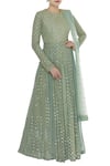 Abhi Singh_Green Embroidered Anarkali With Attached Dupatta  _Online_at_Aza_Fashions