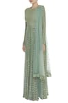 Buy_Abhi Singh_Green Embroidered Anarkali With Attached Dupatta  _Online_at_Aza_Fashions