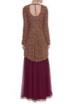 Shop_Abhi Singh_Maroon Layered Anarkali With Dupatta  _at_Aza_Fashions