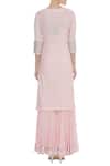 Shop_Nazar By Indu_Pink Cotton Voil Embroidered Notched Gota Pati Kurta Sharara Set _at_Aza_Fashions