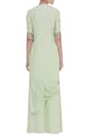 Shop_Nidhika Shekhar_Green Crepe Embroidery Cutdana Round Draped Kurta With Skirt _at_Aza_Fashions